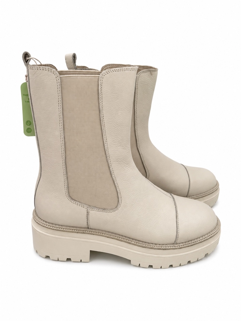 Sam Edelman Wellington Lug Sole Chelsea Boots Size 10‎ Ivory Leather shoes New